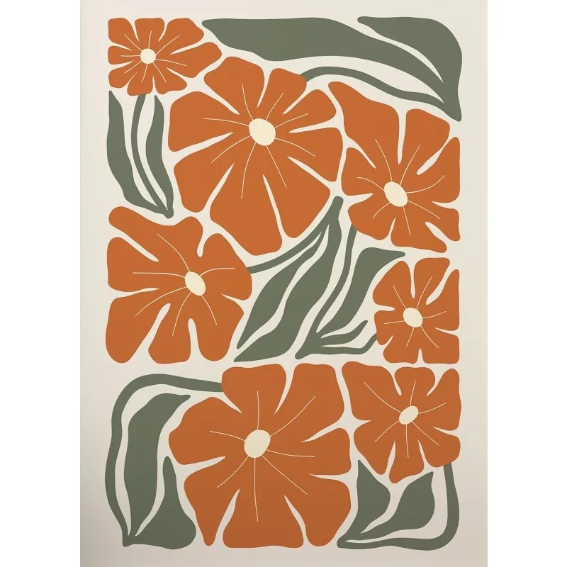 

Бохо абстрактные цветы плакат ботанический винтажный цветочный рынок терракотовые принты холст живопись настенное искусство гостиная домашний декор