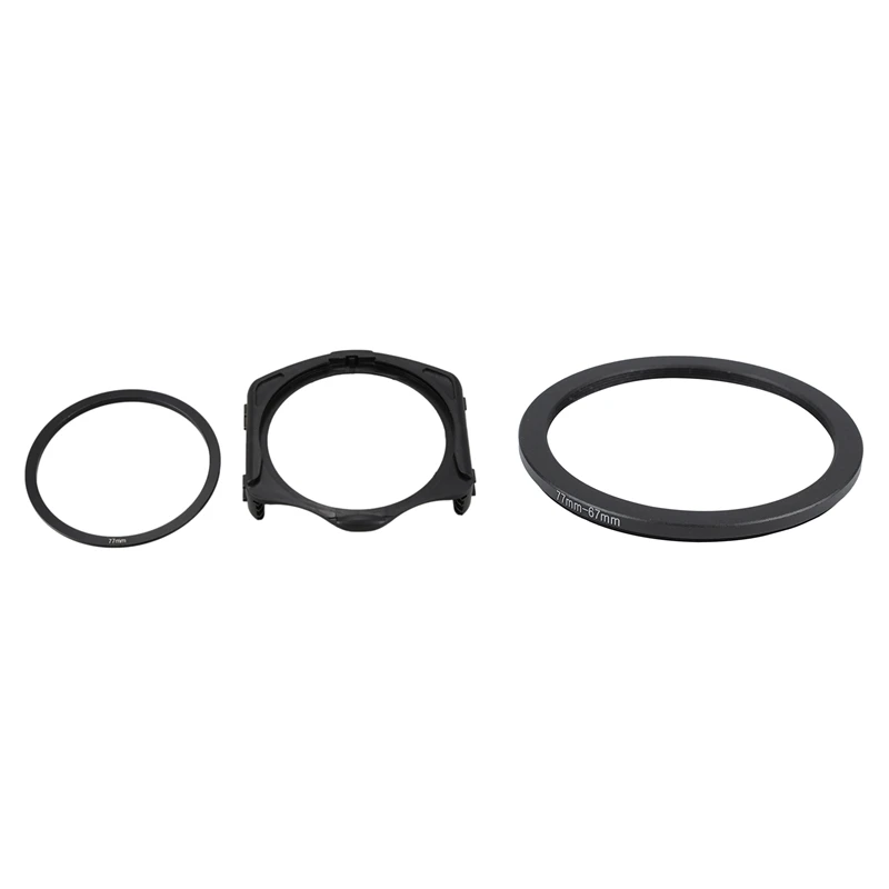

77Mm Adapter Ring + 3-Slot Filter Holder For Cokin P Series Camera With 77Mm-67Mm Step Down Ring Adapter For DSLR