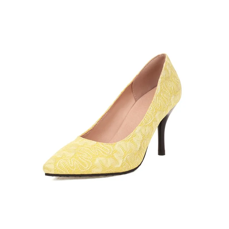 

Oversize Large size Big Size Personalized pointed suede single shoes ladies high heels women shoes woman pumps