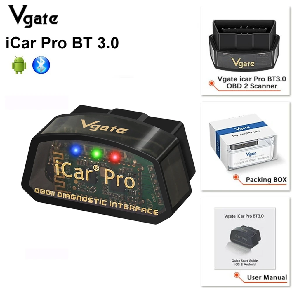 

Vgate iCar Pro Elm327 V2.3 OBD2 Диагностический Инструмент Bluetooth 3