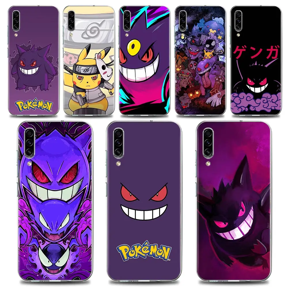 

Clear Soft TPU Silicone Case For Samsung Galaxy Note 20 Ultra 8 9 10 Lite Plus A50 A70 A20 A01 Cover Pokemon Logo Gengar Spooky