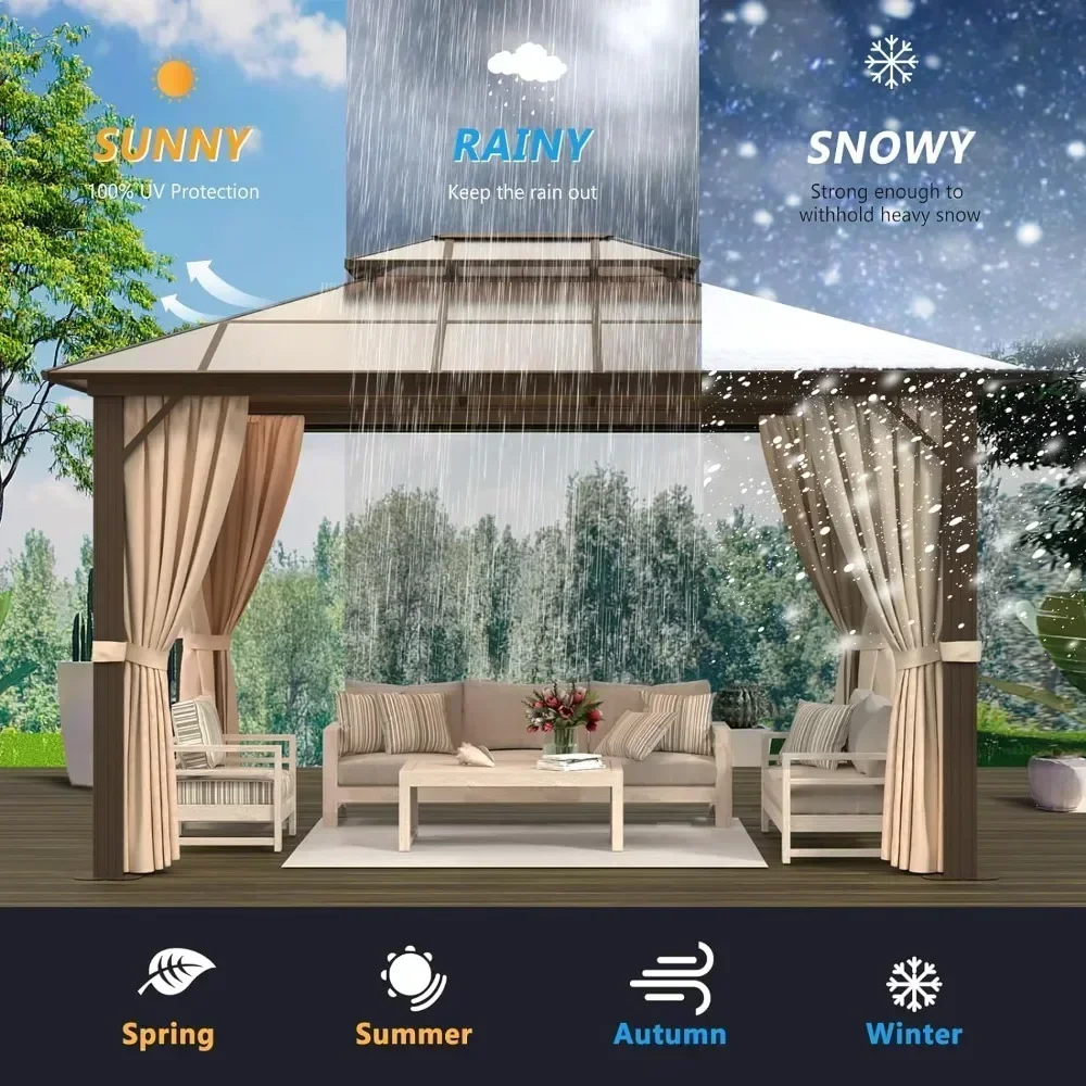 10X12 футов наружная беседка для внутреннего дворика алюминиевый каркас