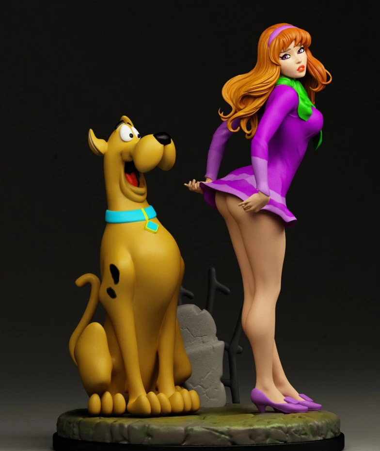 Resin Figure Kit 1/24 Girl & Dog Unpainted Model Kit 
