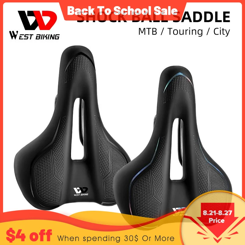 WEST BIKING MTB Comfortable Bike Saddle Shock Absorber Versa
