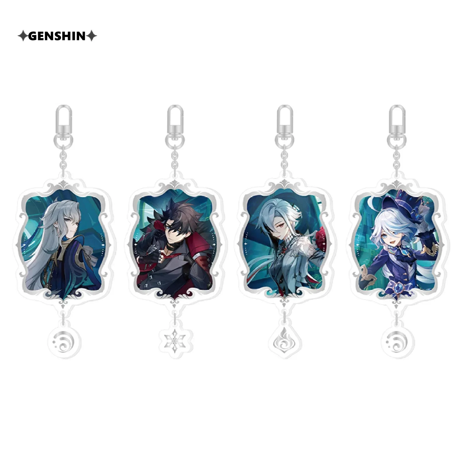 

[Genuine] Game Genshin Impact Cosplay Pendant Arlecchino Furina Wriothesley Neuvillette Acrylic Keychain Anime Diy Accessories