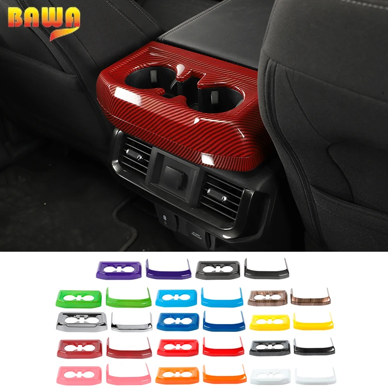

BAWA Car Rear Back Central Control Cup Holder Decoration Panel Cover Accessories For Ford F150 2021 2022