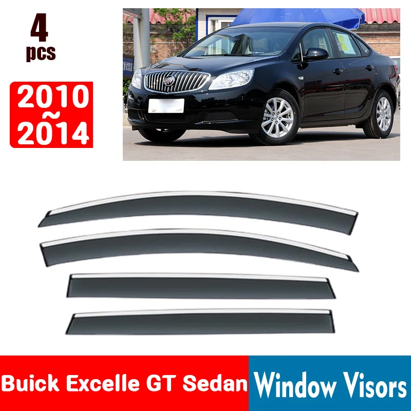 FOR Buick Excelle GT Sedan 2010-2014 Window Visors Rain Guard Windows Rain Cover Deflector Awning Shield Vent Guard Shade Cover