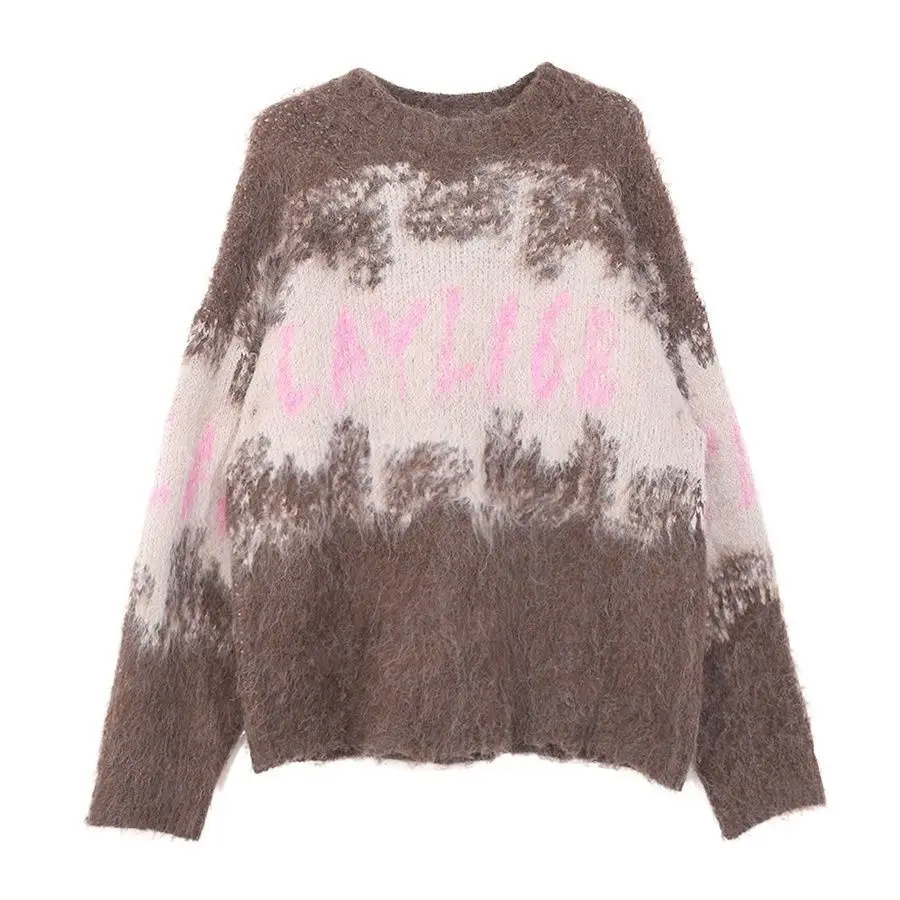 Женский свитер корейская мода Осень-зима 2024 Новые вязаные топы одежда Y2k осенняя