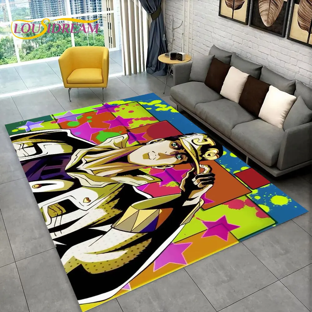 

jojo's Bizarre Adventure Anime Area Rug,Carpet Rug for Living Room Bedroom Sofa Doormat Decoration, Kid Play Non-slip Floor Mat