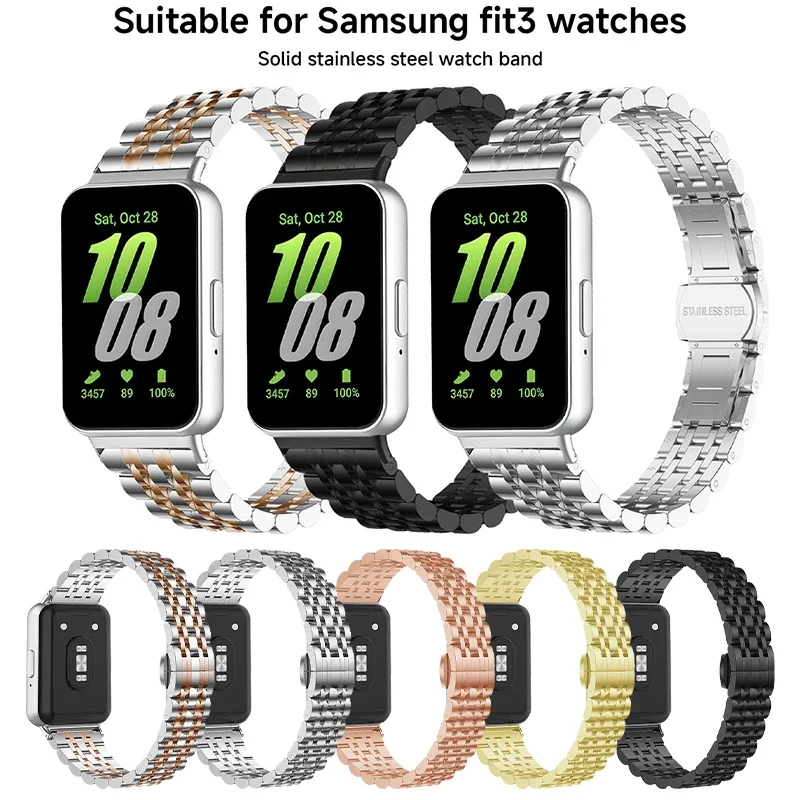 Ремешок из нержавеющей стали для Samsung Galaxy Fit 3 металлический браслет роскошный