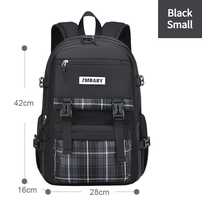 Primary School Students Grade 1-6-9 Girls Sweet Simple Backpacks New High-capacity Leisure Checked Schoolbags Back To School Hot