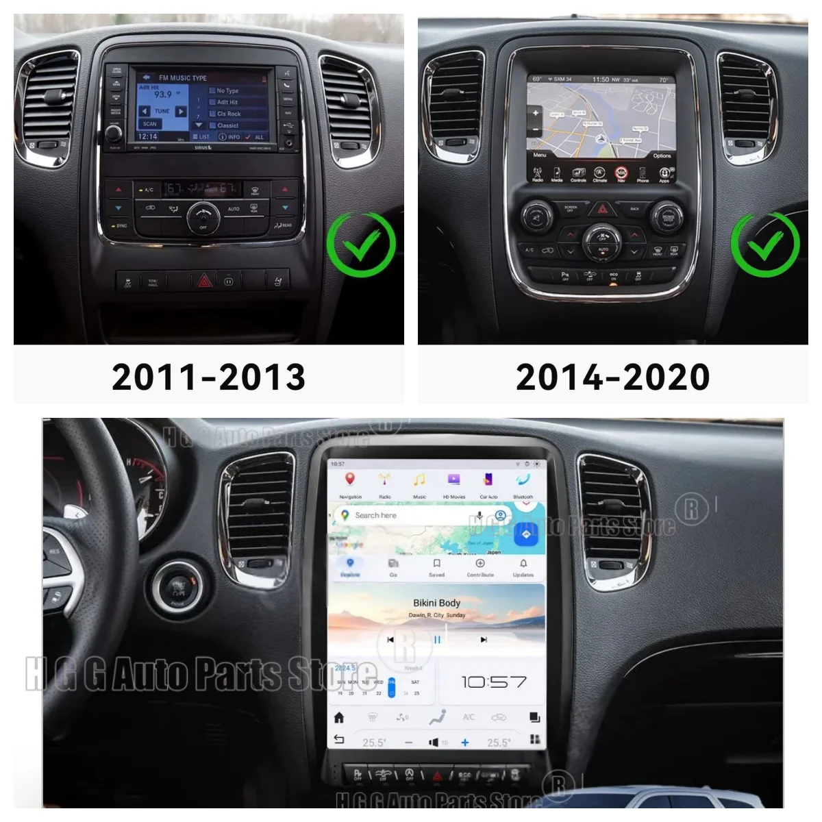 Фото 13-дюймовая автомагнитола для Dodge Durango 2011-2020 с Android, GPS, CarPlay, мультимедийным видеоплеером и навигацией №2