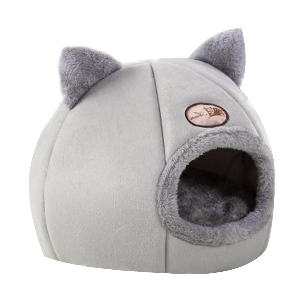 

Bed Cat Pet Warm Cave Sleeping Winter Hideout Plush Animal House Supple Dog Puppy Tent Cushion Foldable Kitten Hut Hideouts