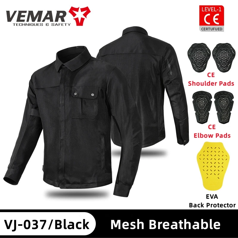 Куртка для езды на мотоцикле VEMAR сетчатая дышащая куртка мотокросса CE Protector