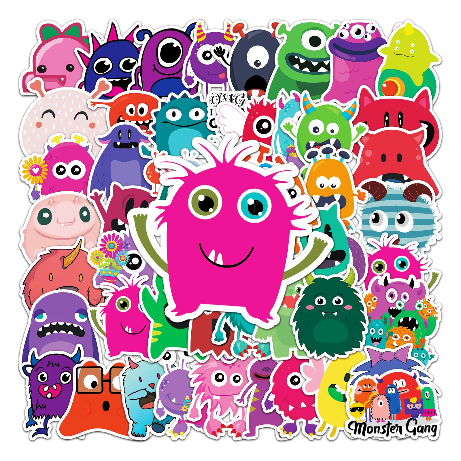 

10/30/50PCS New Trendy Cartoon Cute Little Monster Sticker Pack Skateboard Guitar Decoration DIY iPad PVC Toy Graffiti Wholesale