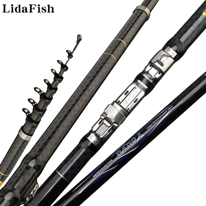 

LIDAFISH New 2.7M 3.6M 4.5M 5.4M 6.3M Super Hard Carbon Fishing Rod Saltwater/Freshwater Short Rock Fishing Rod