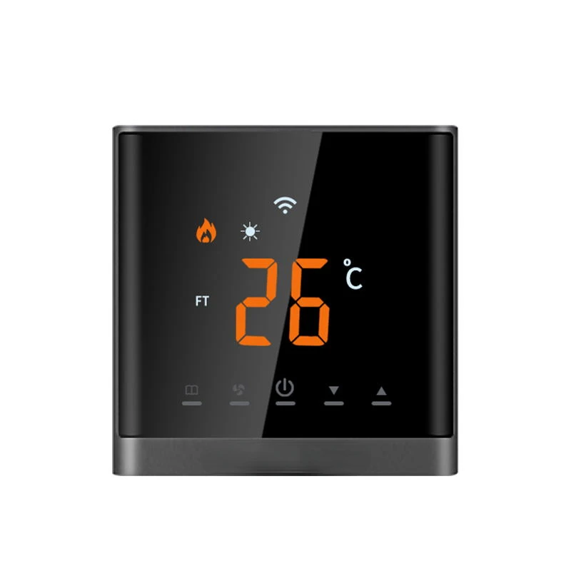 Black Floor Heating Thermostat For Water Touch Screen LED Room Temperature Regulator