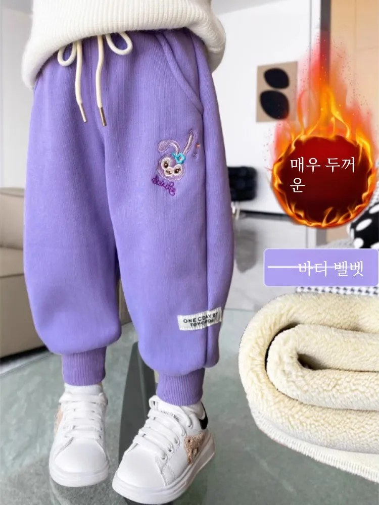 Утепленные брюки на флисовой подкладке для девочек. Зимние детские повседневные