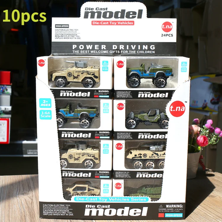 

10 шт. 1/64 детский автомобиль из сплава литой под давлением металлический сплав детский игрушечный автомобиль военная сила игрушечный автомо...