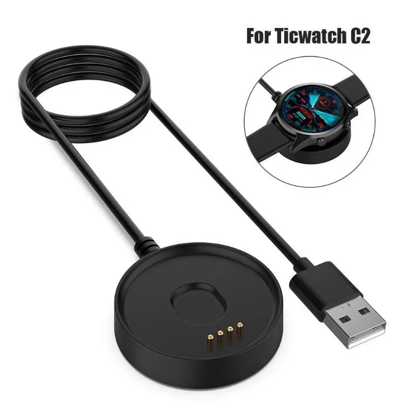 Фото Портативное быстрое зарядное устройство для Ticwatch C2 E2 S2 с функцией передачи данных, док-станция, магнитный зарядный кабель №1