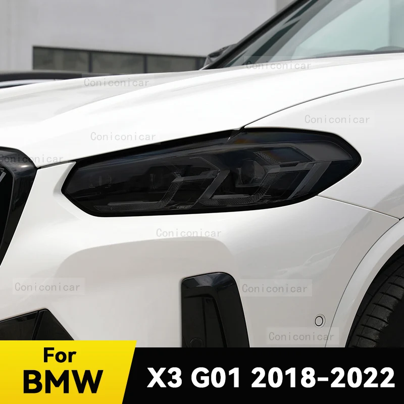 

For BMW X3 G01 M 2018-2022 Car Headlight Smoked Black TPU Protective Film Front Light Tint Change Color Sticker Accessories