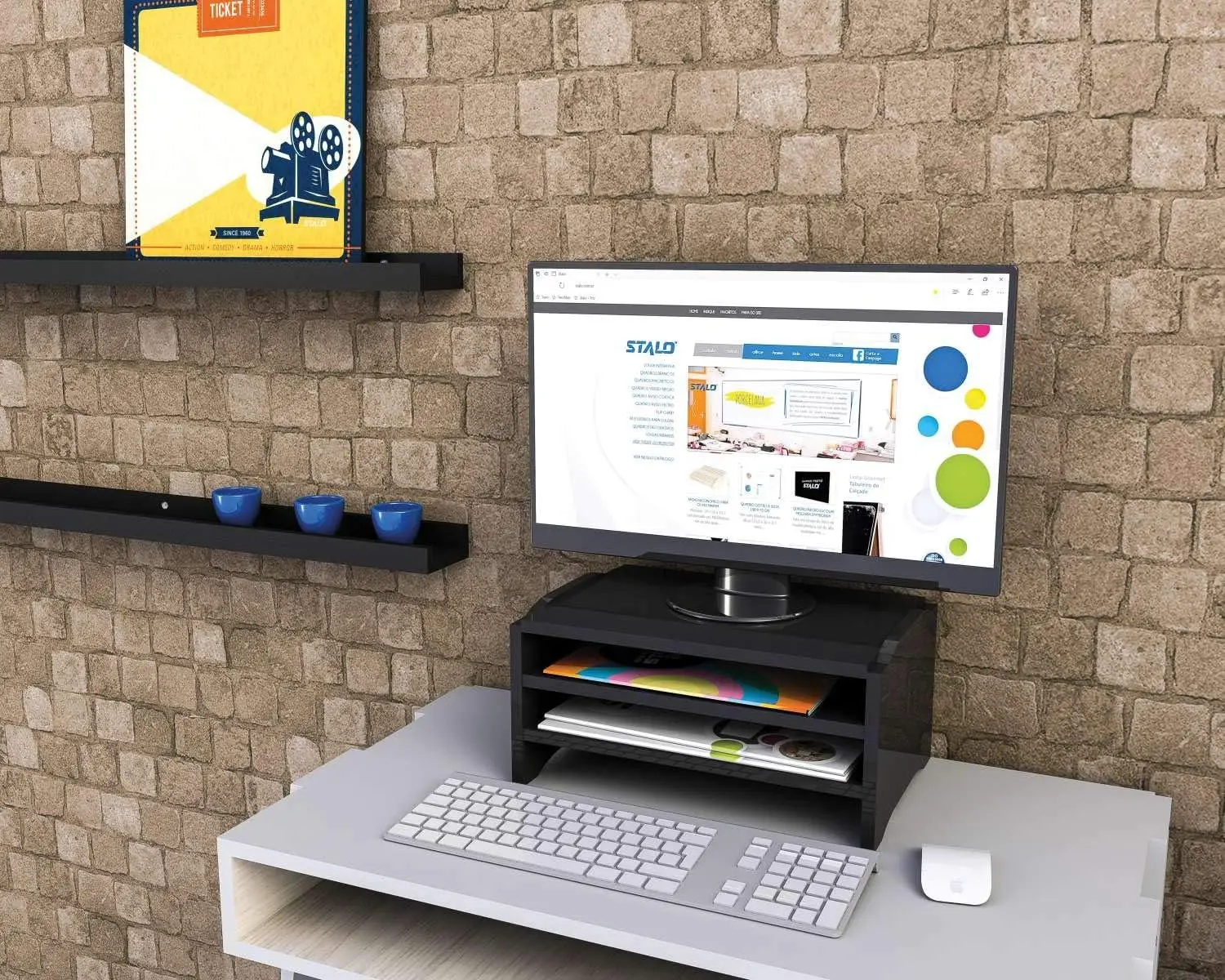 

Suporte para notebook Support Triple Monitor Black