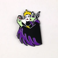 maleficent snow white evil queen cosplay costume metal badge pin alloy brooch accessories props