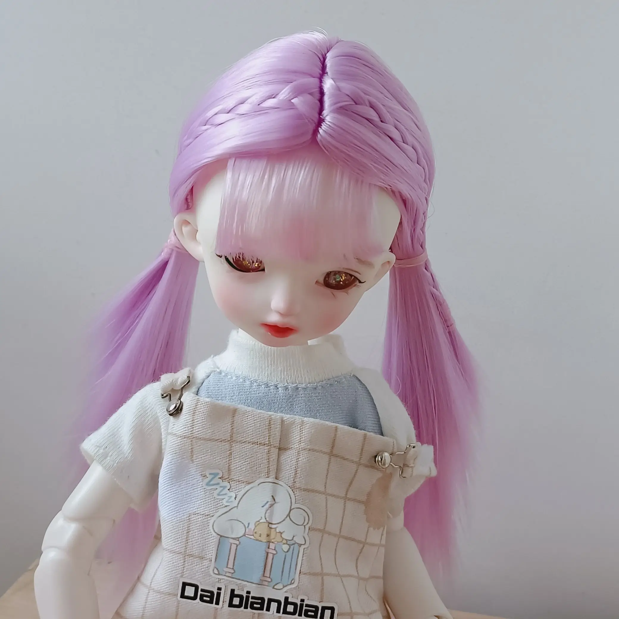 Парик для куклы с двойными косичками шарнирной 1/6 1/8 16-16 5 см окружность головы 13-14