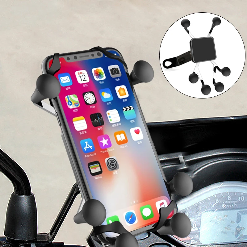 

Univerola Motorcycle Phone Mount Cell Smartphone Holder for Rearview Mirror with metal 360 Rotate Holder for GPS Moto Supports