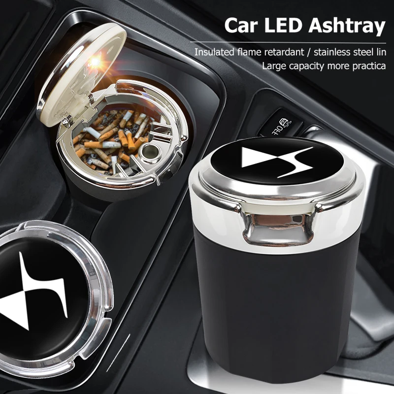 Автомобильная эмблема светодиодная пепельница портативный держатель для