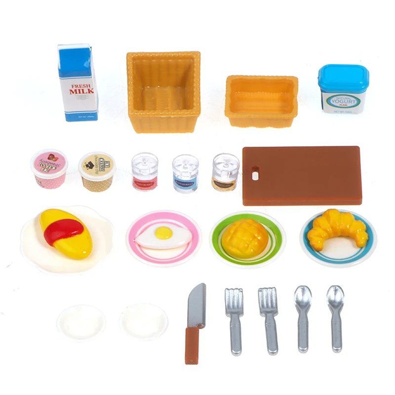 

1Set Scale 1:12 Doll House Miniature Plate Jam Drink Cup Dish Bowl Tableware Set Tableware Kitchen Dollhouse Teapot DIY Toys