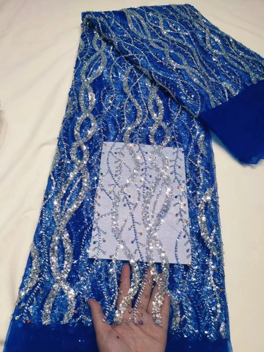 Африканская кружевная ткань 2024 высококачественные бусины Hamdmade свадебная