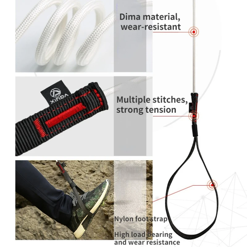 

1pc Professional Adjustable Webbing Foot Loop Outdoor Rock Climbing Mountaineering Pedal Rope for Foot Ring Ascender Belt Device