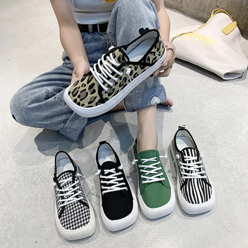 

Canvas Shoes Women's New Korean Style Round Toe Low Heel Flat Soled Comfortable Fashion Casual Shoe Sapatos Femininos De Luxo