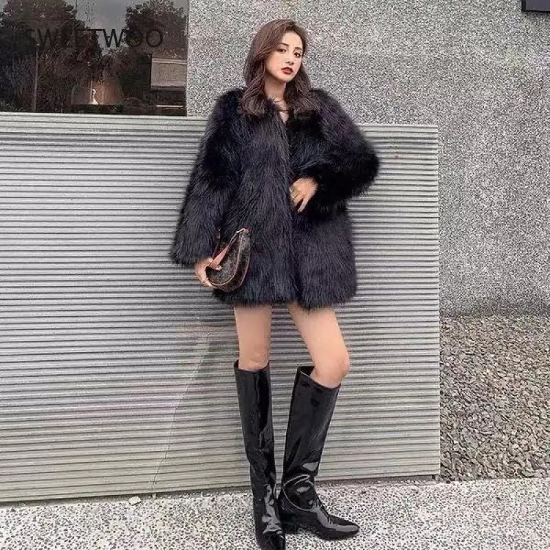 Winter Women's High Quality New Artificial Fox Coat Luxury Fur Coat Loose Coat Thick Warm  Women's Plush Coat 2022