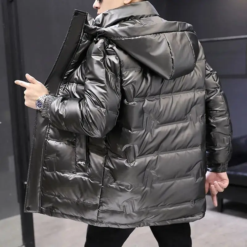 Winter Warm Waterproof Down Jacket Men Down Coat Autumn Sweatshirt With Zipper Fashion Casual Slim Hooded Jackets Outerwear Z02