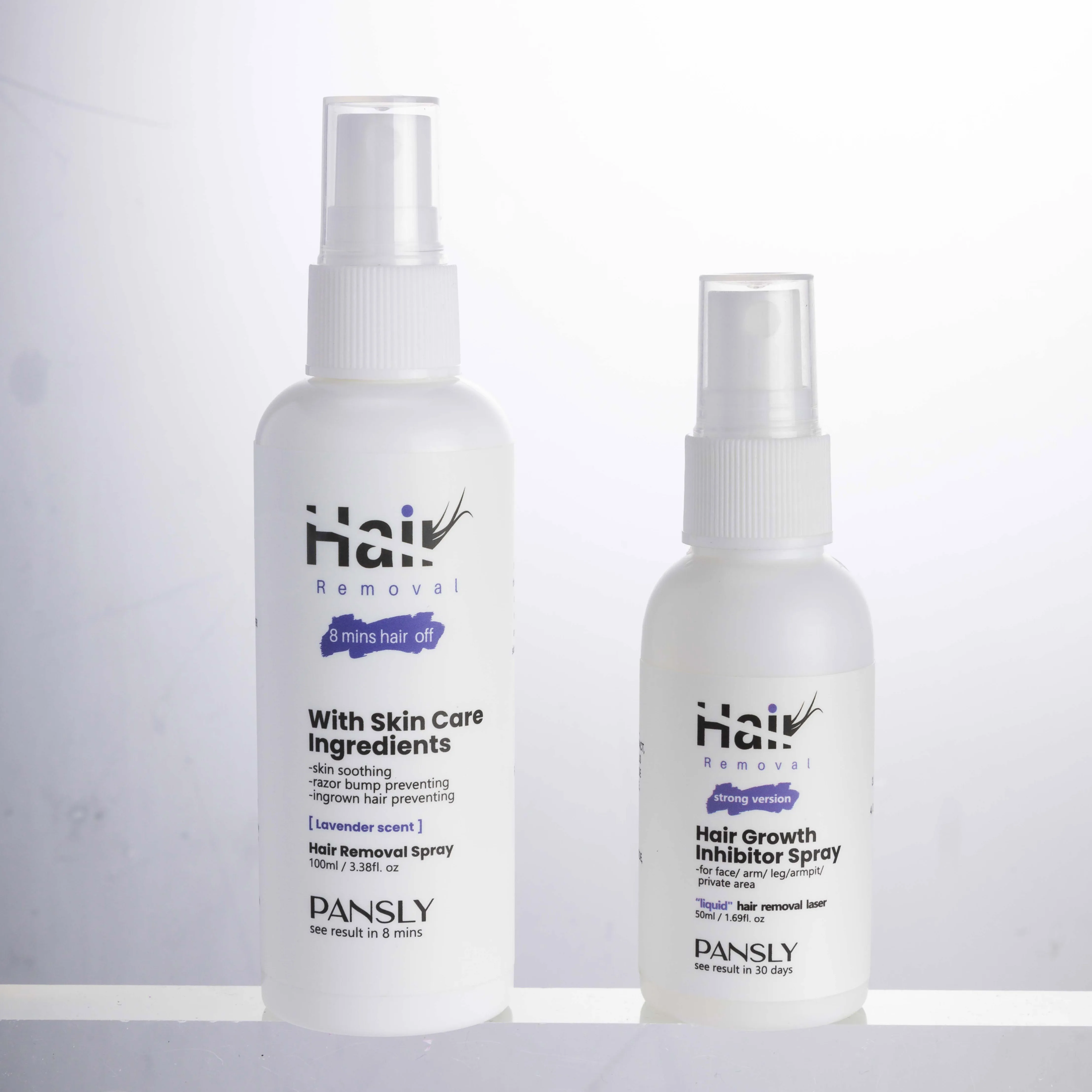 Pansly Lavender Hair Growth Inhibitor Beard Bikini Intimate Face Legs Body Armpit Facial Removal Painless Stop Spray