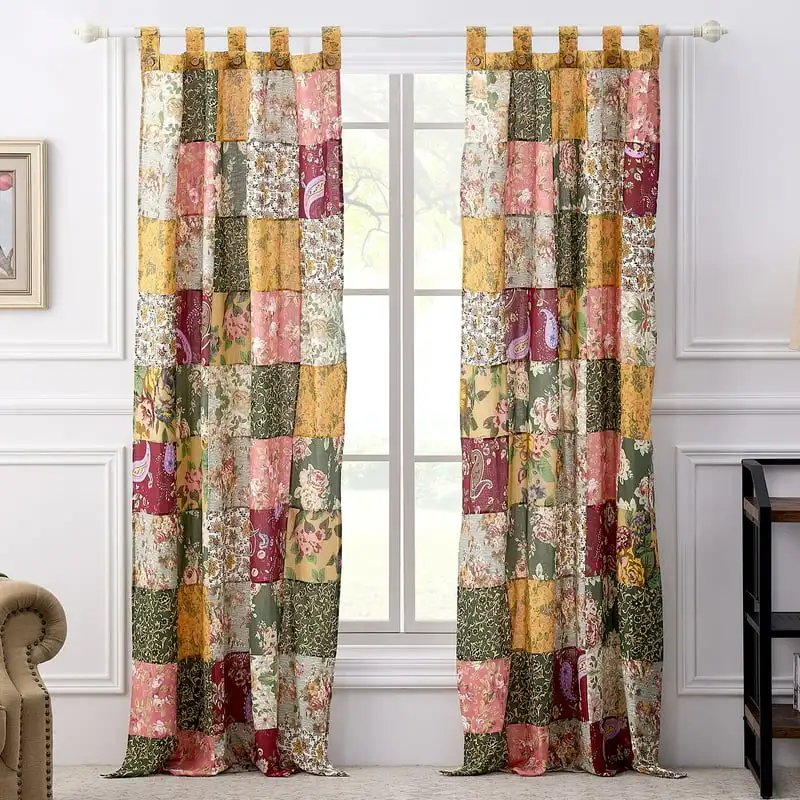 

Antique Chic Light Filtering Patchwork Curtain Panels, Set of 2, 84-in. L