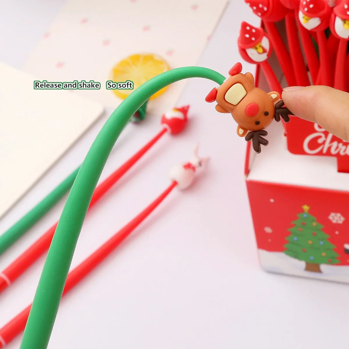 10/20 шт. рождественская мягкая силиконовая гелевая ручка с героями мультфильмов