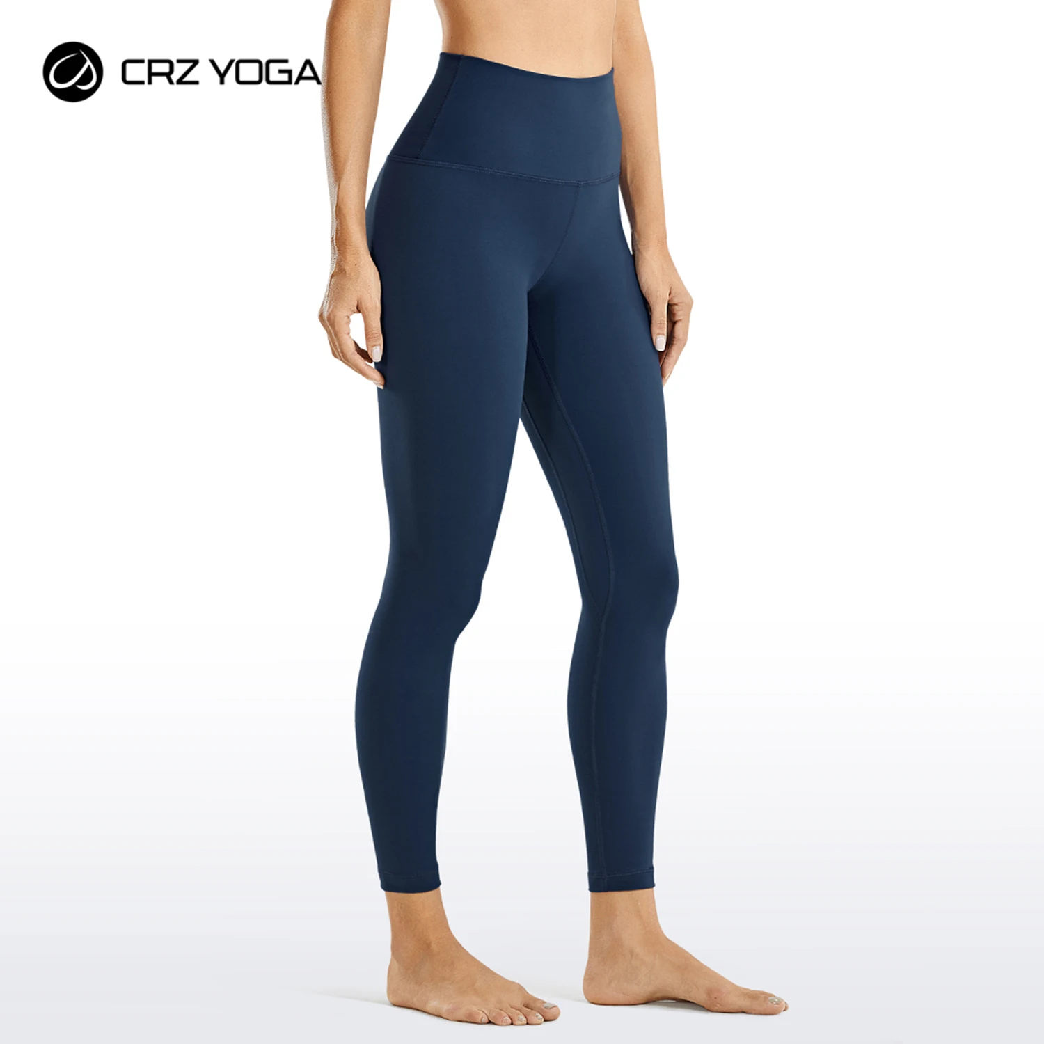 

CRZ YOGA Women Matte Brushed Light Fleece Leggings Athletic High Waisted Squat Proof 7/8 Yoga Pants -25 Inches