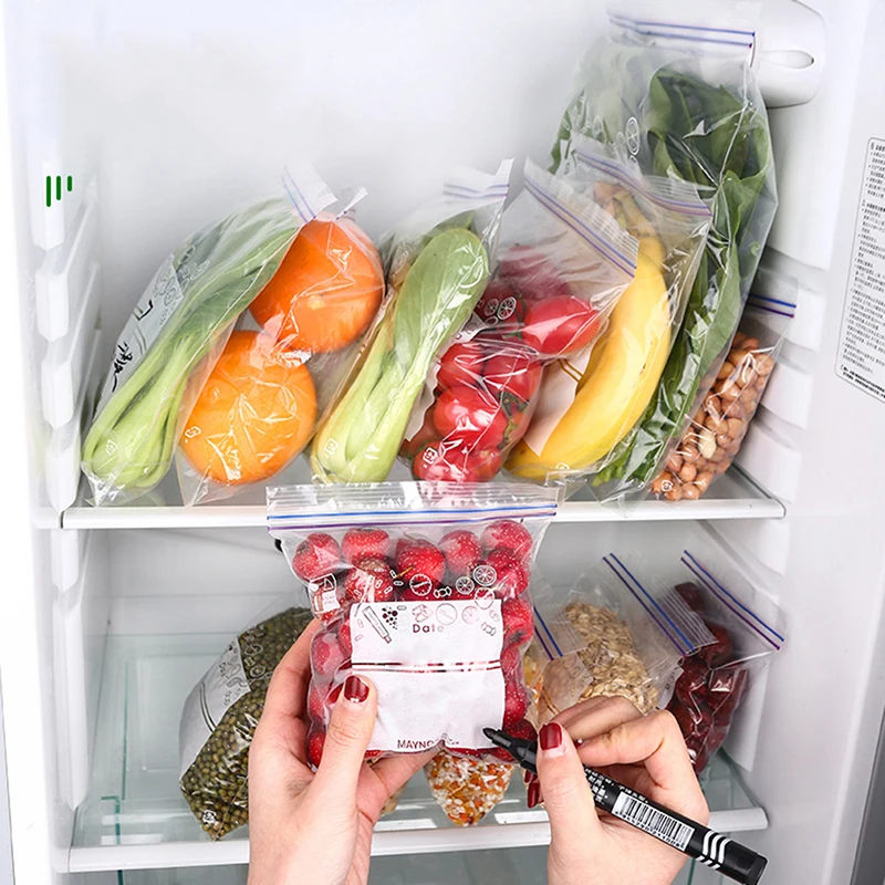

Пакет для сохранения свежести в холодильнике, герметичный прозрачный бытовой пакет для замораживания фруктов и овощей, специальный утолщенный пакет с застежкой-молнией