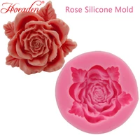 diy bloom rose food grade silicone cake mold 3d flower fondant mold cupcake candy chocolate decor baking tool