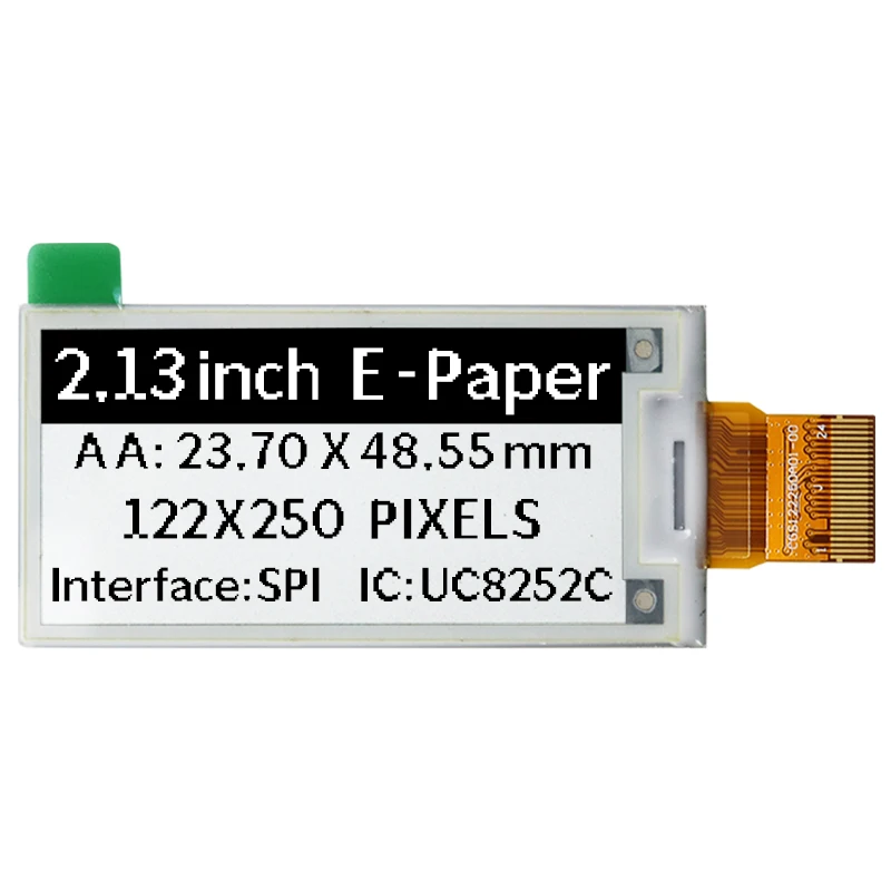 Фото 2,13-дюймовый E-ink дисплей 122x250 с низким энергопотреблением UC8252C EPD, черно-белый экран, ценник, SPI №1