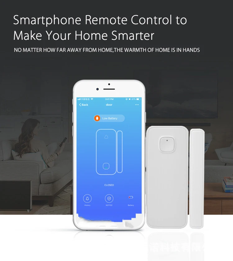 Смарт-детекторы открытия/закрытия дверей, приложение Smart Life, Wi-Fi, датчик окон, работает с Alexa Google Home