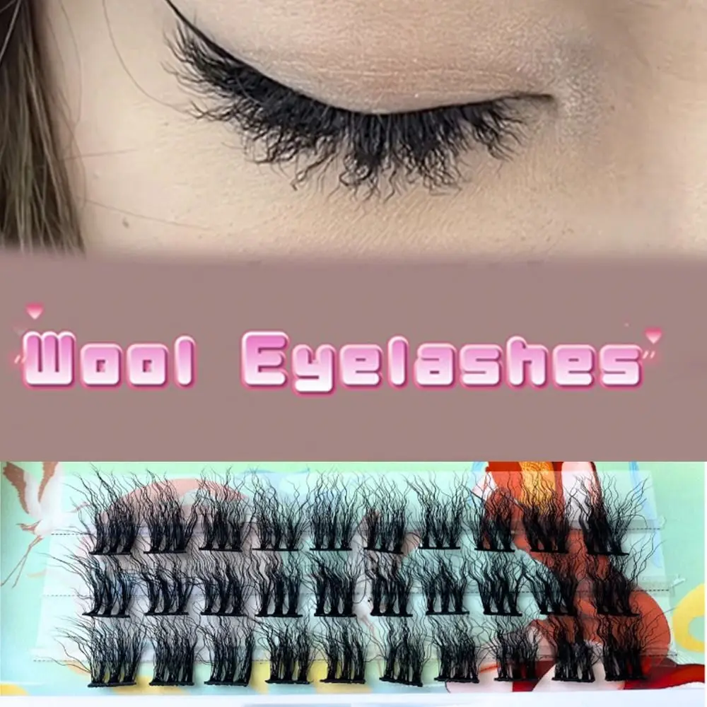 Очаровательные шерстяные ресницы пушистые 5D вьющиеся кудрявые Накладные ручной