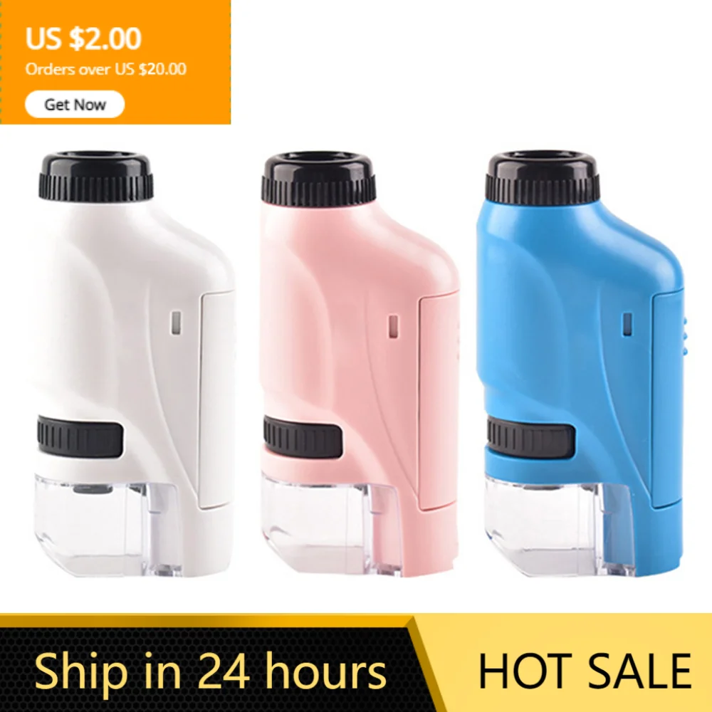 

Handheld Microscope Kit Kids Science Microscope Toy 60-120x Mini Pocket Microscope Portable Microscope with LED Light Brinquedo