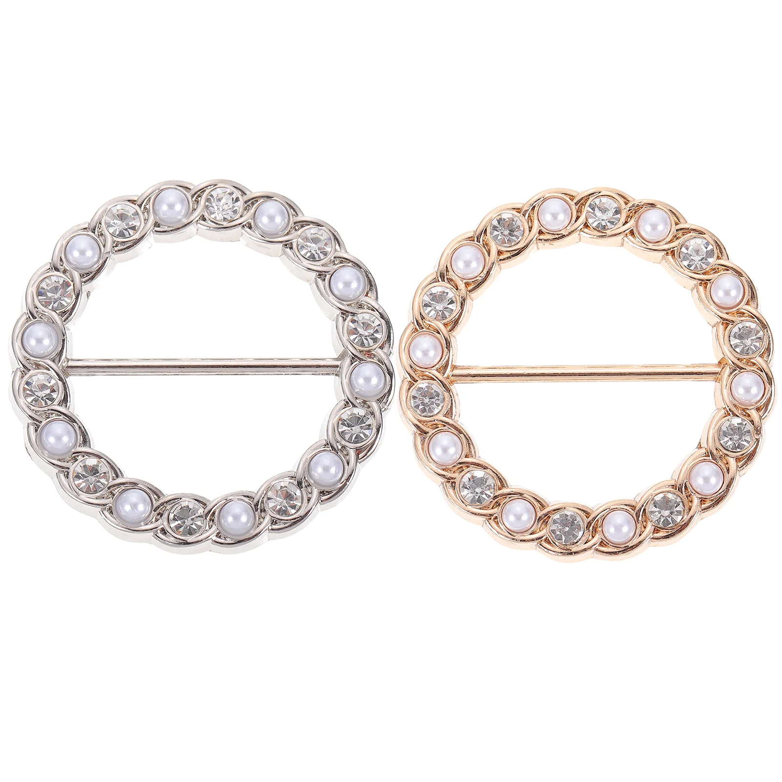 

2 Pcs Short Sleeve Shirts Clothespin Alloy T-shirt Buckles Shawl Ring Rings All-match Fashion