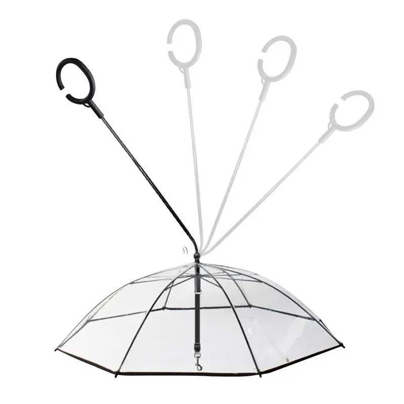

Dog Umbrella For Small Dogs Easy View Clear Folding Pet Adjustable Umbrella C-Shape Handle Angle Adjustable Dog Umbrella Leash