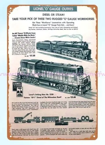 Модель 1955 Lionel железнодорожный Электрический поезд железнодорожная дорога