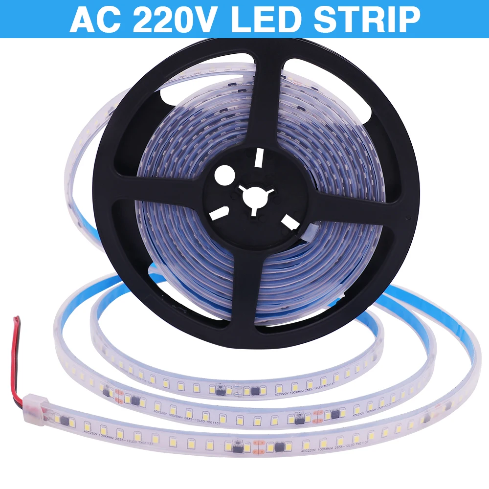 LED Strip AC 220V 240V IP67 Tube Waterproof SMD 2835 120Leds/m Flexible Ribbon Tape Light